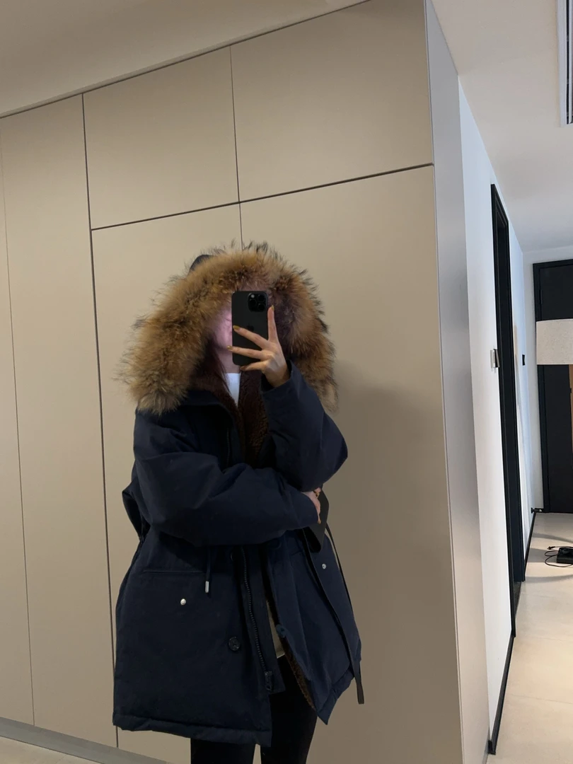 ［IAMMEIYA］-大骨架穿搭 岩上花开 连帽羽绒服2485（送干洗店清洗）