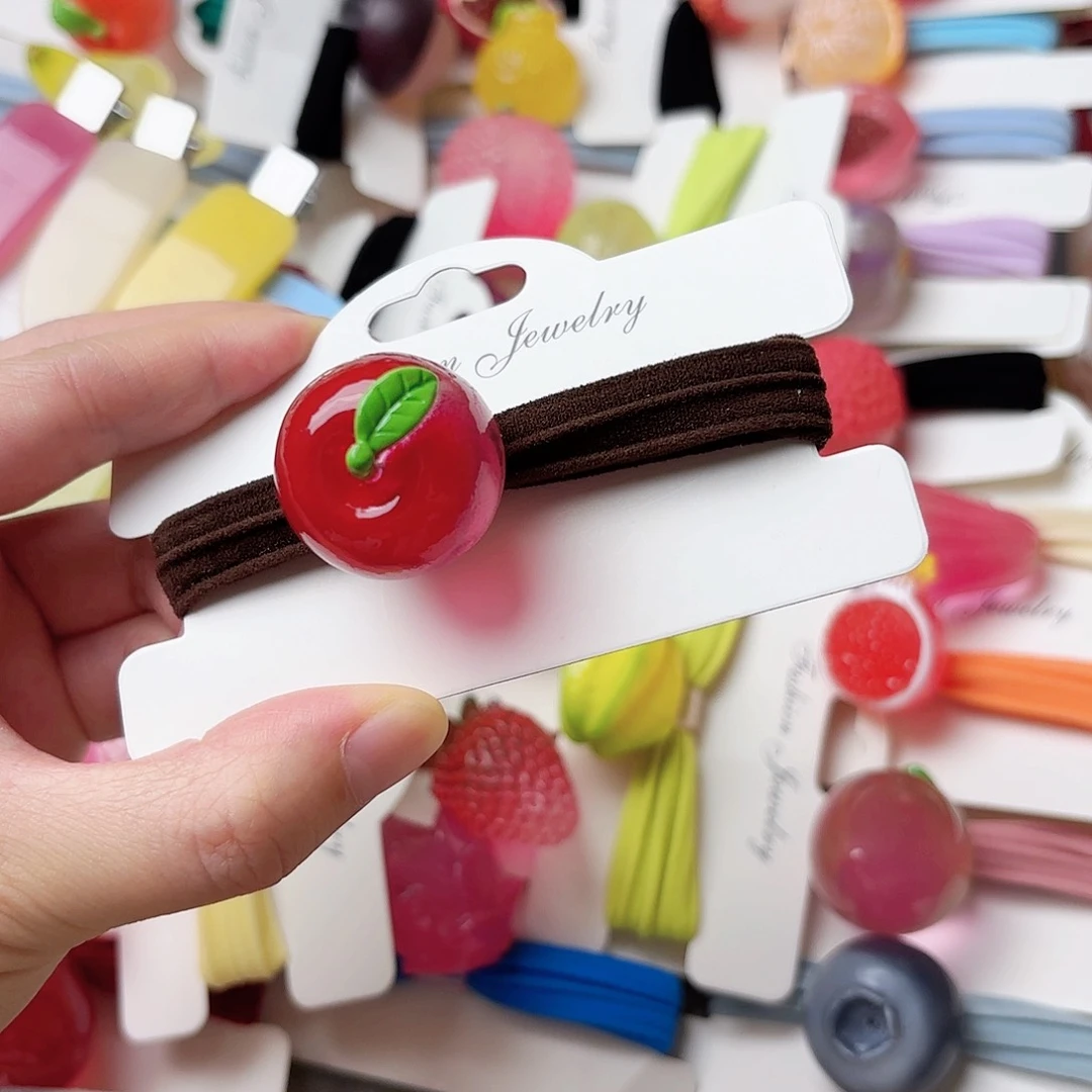 布艺非金属苹果夜光发绳