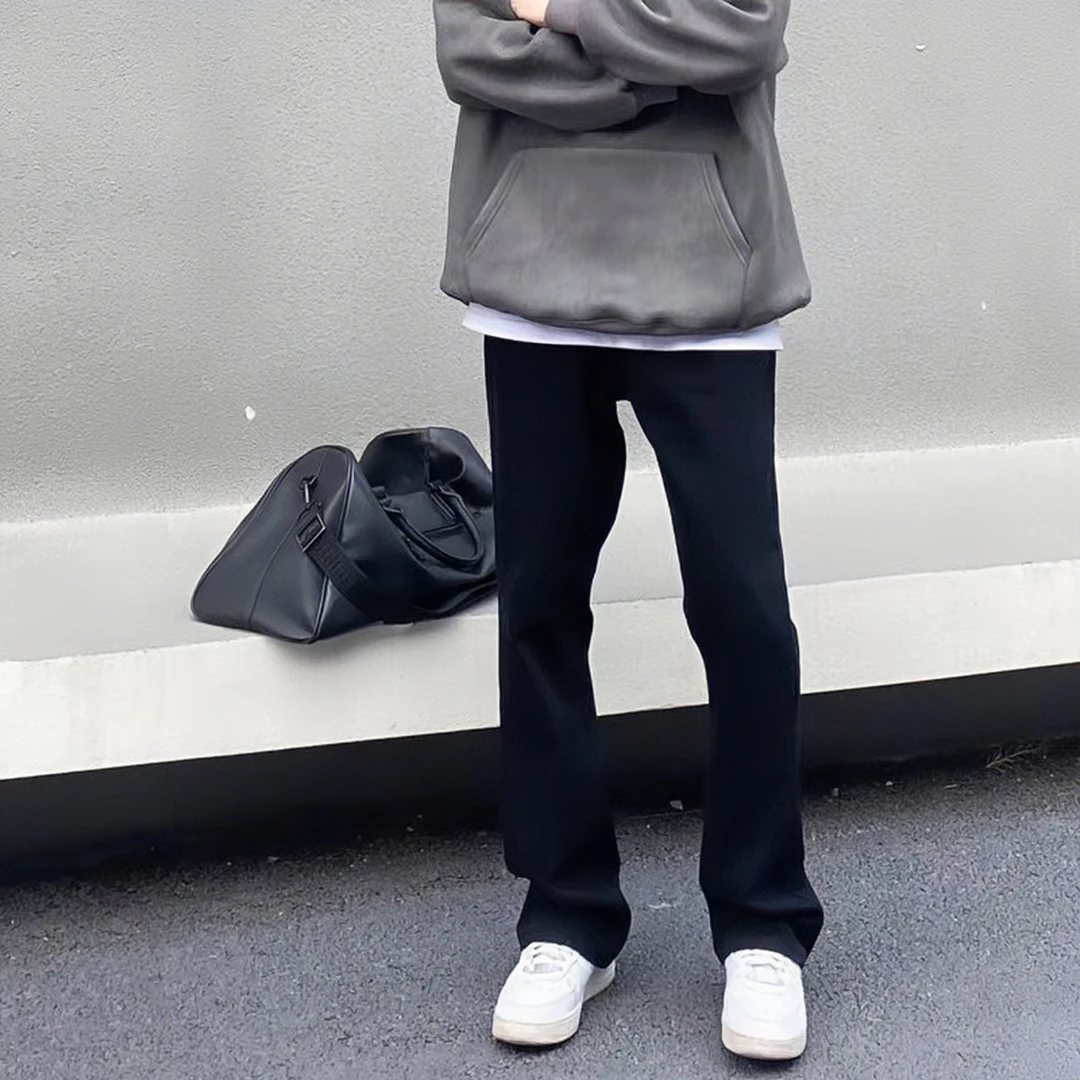 DOUBLE KEY巴黎弯刀直筒微喇牛仔裤vibe复古显瘦cleanfit休闲裤