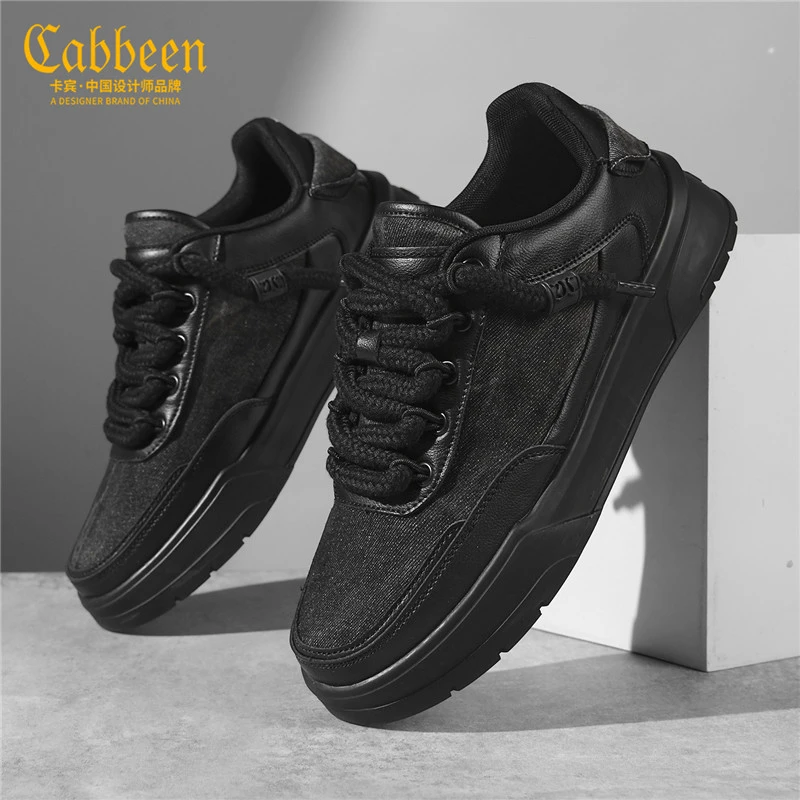 卡宾板鞋男2025新款秋季厚底休闲运动鞋男士增高鞋子百搭潮流板鞋