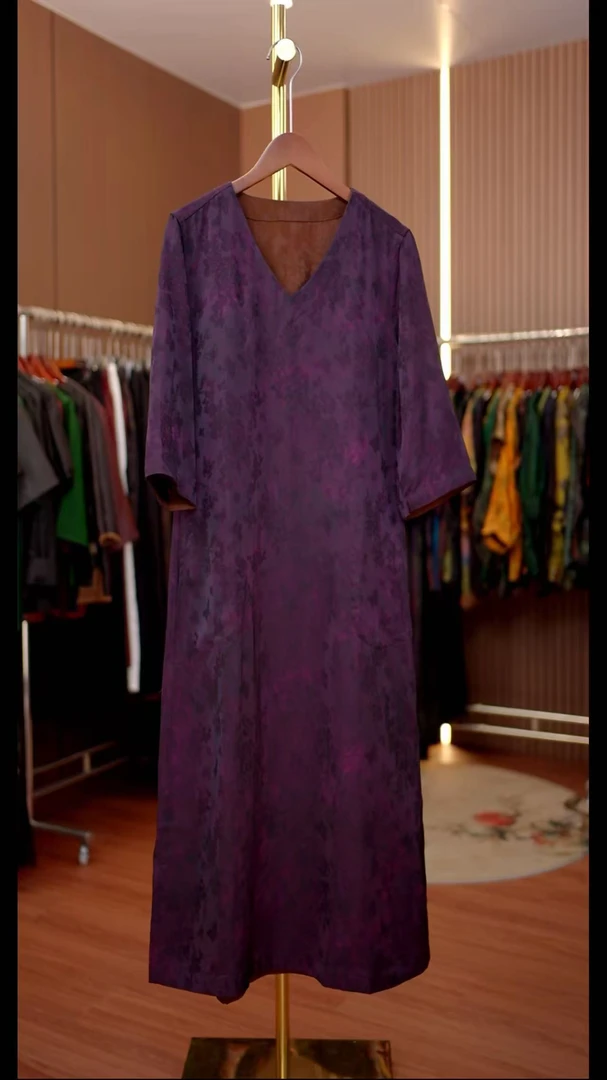 紫云-新中式国风紫连衣裙0276