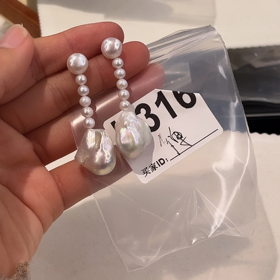 合金淡水珍珠耳饰