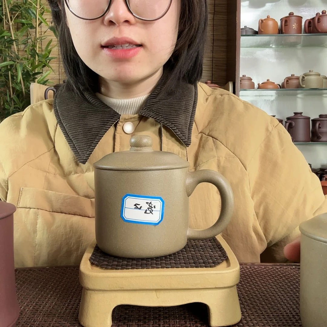 紫砂茶杯原矿青段小墩墩办公杯没礼盒微瑕350CC左右