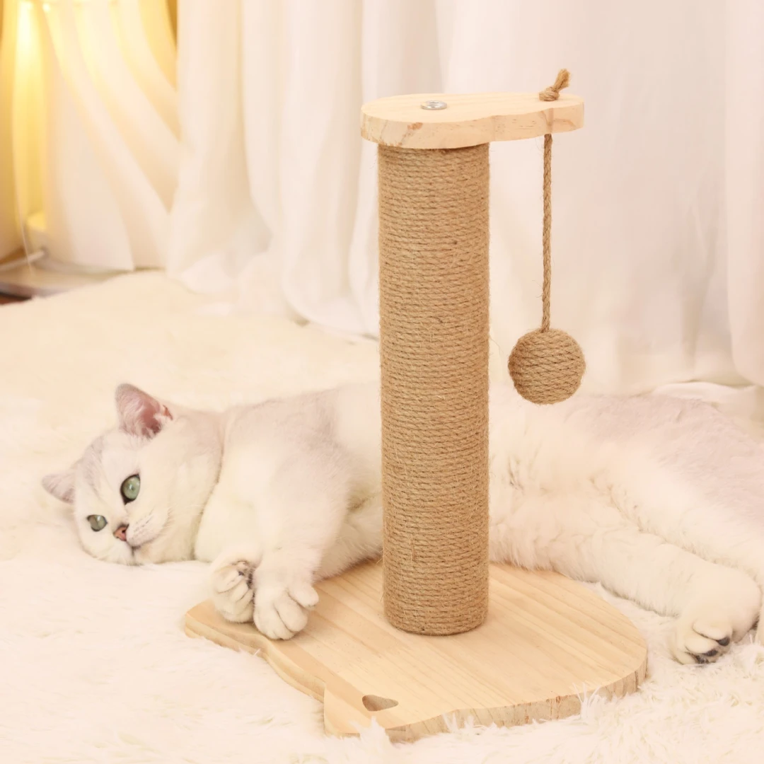 猫咪玩具剑麻猫抓柱实木猫抓板剑麻柱不掉屑自嗨带吊球耐磨耐抓