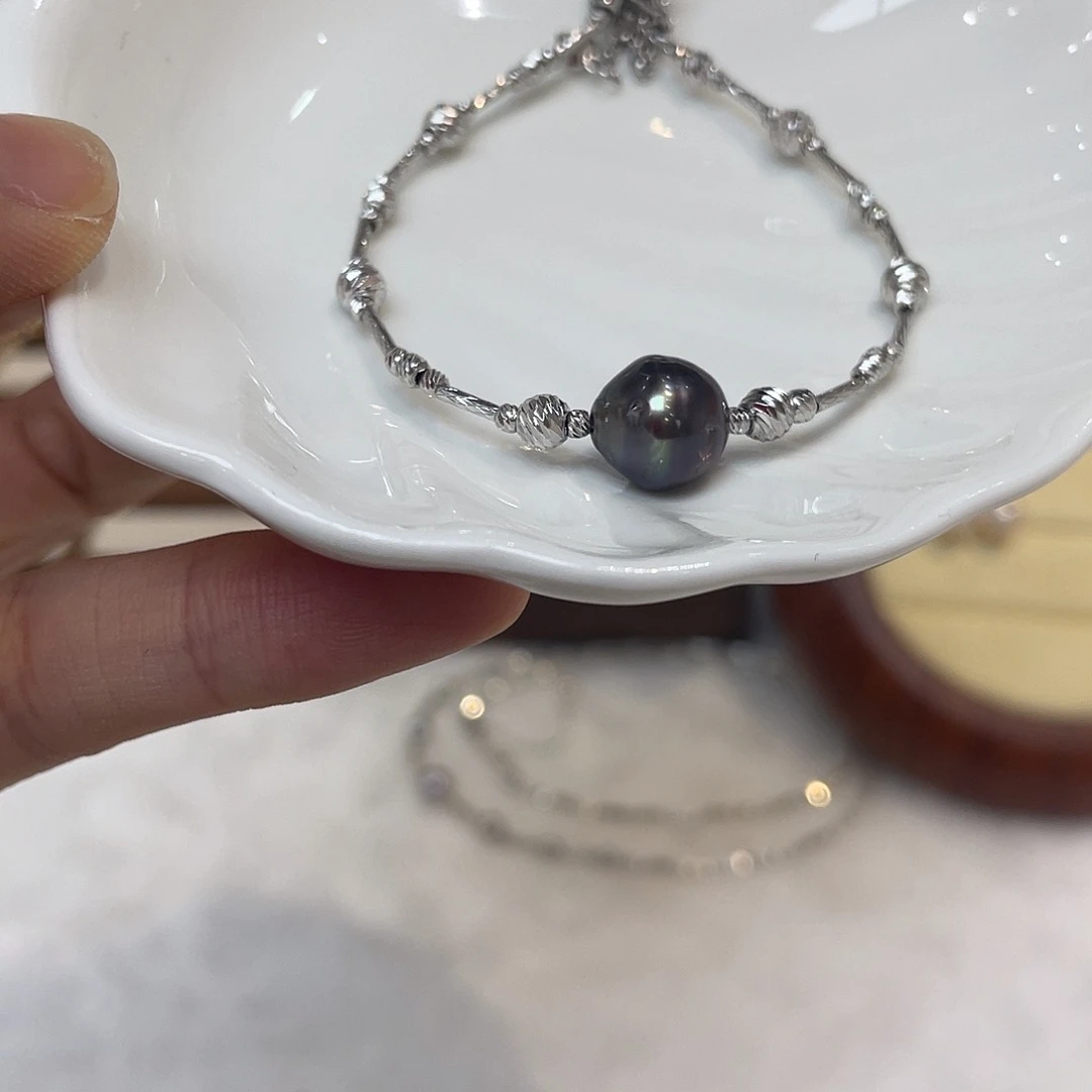 银S925镶嵌手链海水珍珠