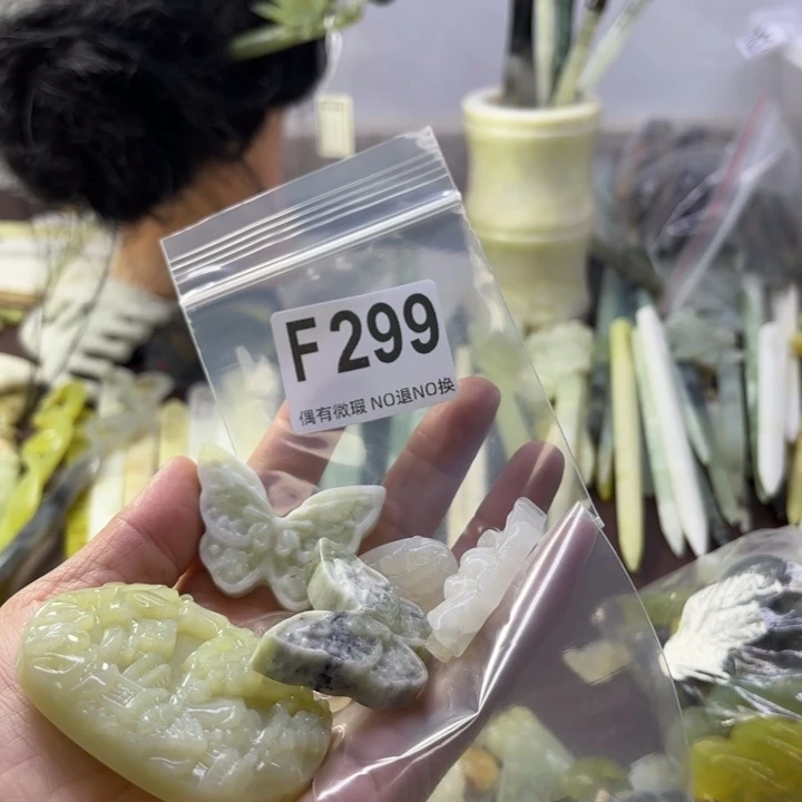 蛇纹石玉发饰合金温****孩