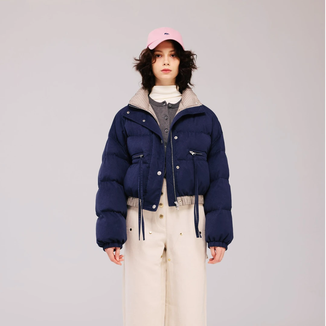 Coccara麂皮绒夹克短款外套厚款立领保暖e 绒时髦机车刺绣百搭