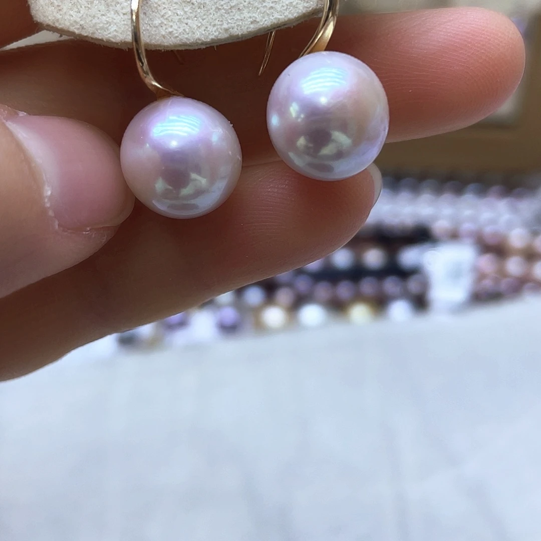 海水珍珠耳饰银S925镶嵌