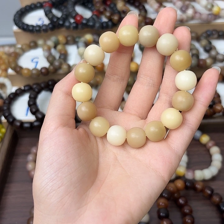 菩提根/象牙果手串卡13.5干磨苹果珠