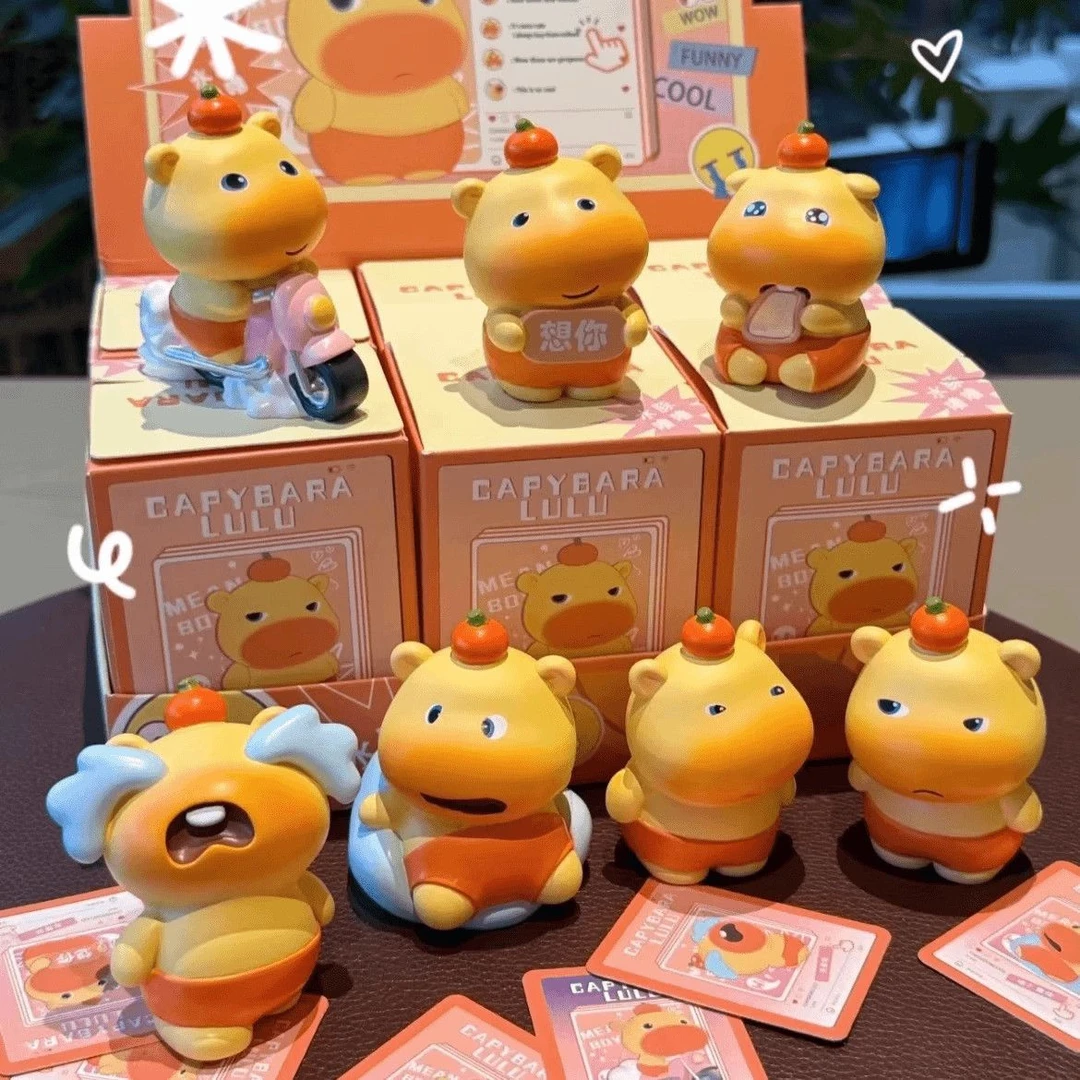 水豚小噜噜盲盒解压玩具公仔摆件网红爆款男孩女孩礼物桌面小摆件