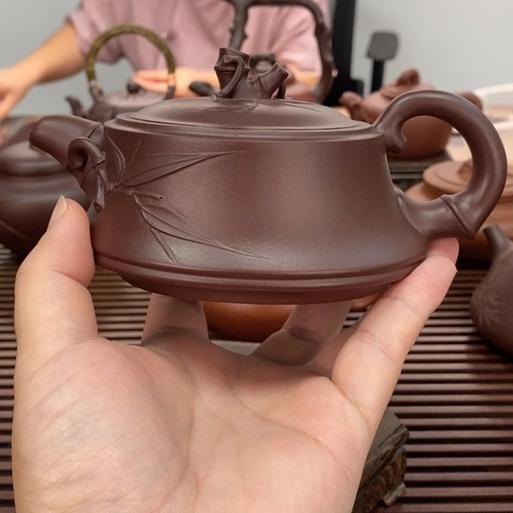 茶壶紫砂一品竹段260毫升紫泥