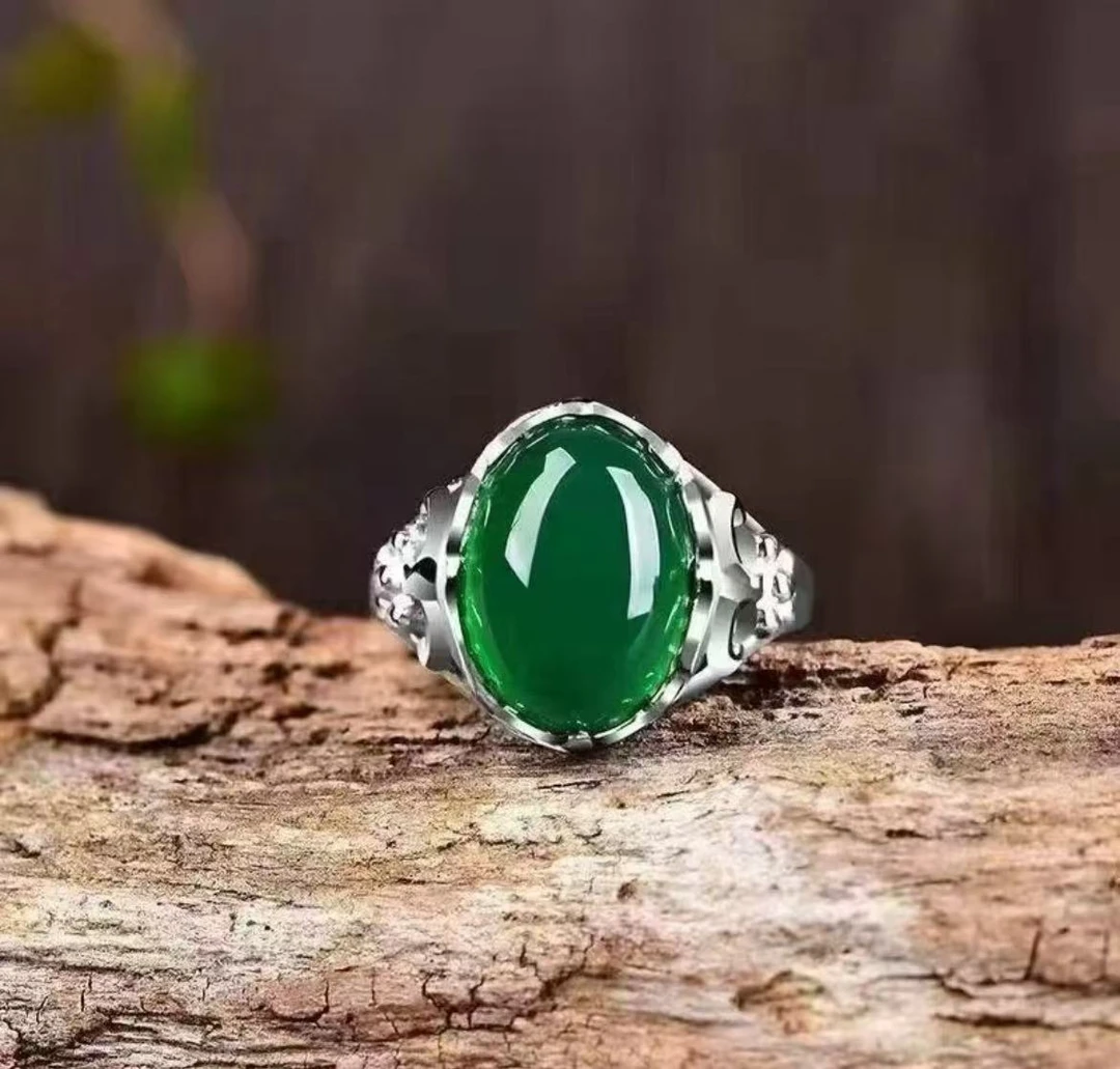 【香港ZHOUFU】祖绿活口戒指时尚设计小众轻奢女款戒指-无礼盒