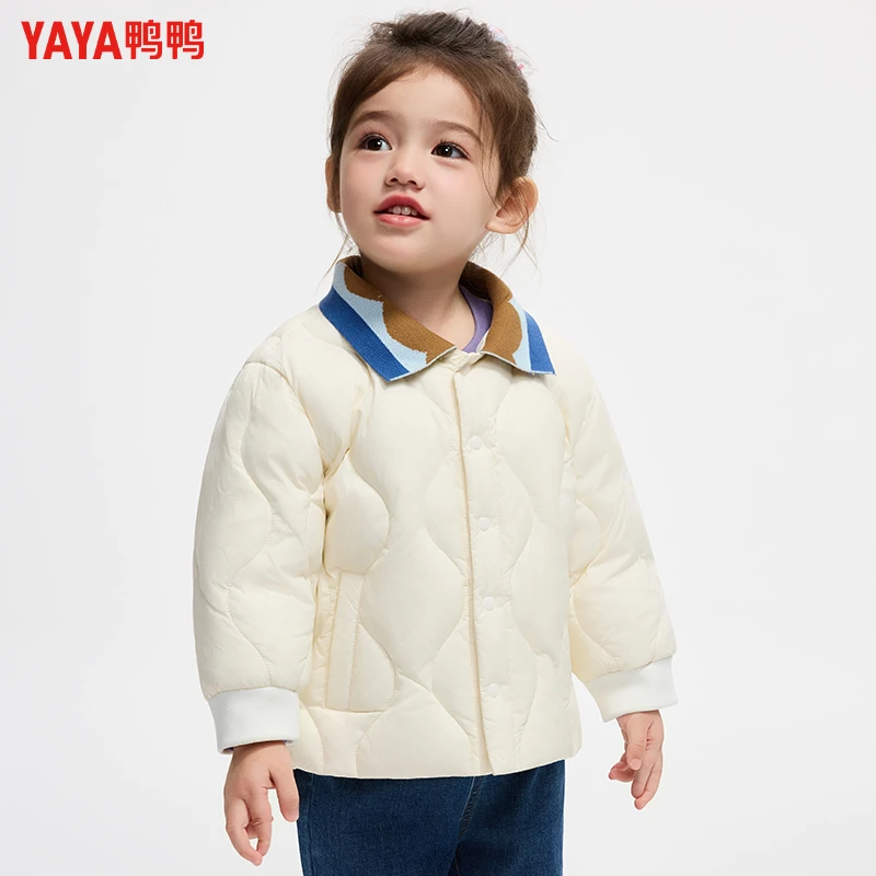 鸭鸭2025新款短款羽绒服儿童女童时尚休闲轻薄加厚中大童冬季