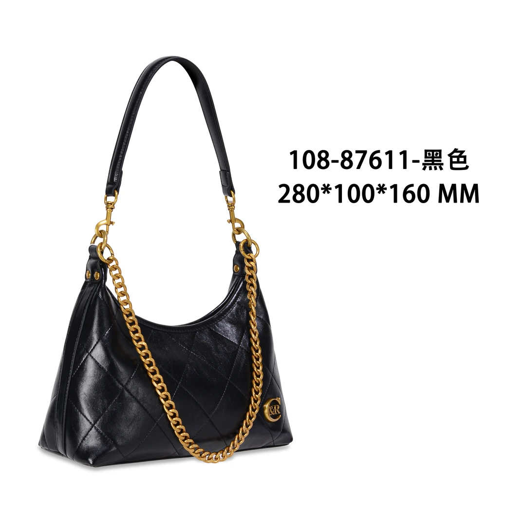 【南沙瑞熙】GQ-87611-黑色轻奢小众设计感时尚百搭ins女士包包