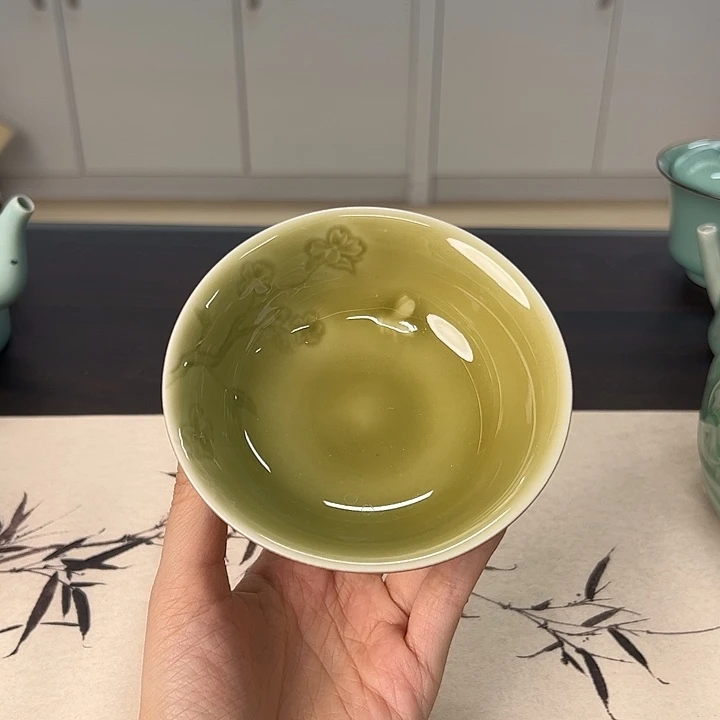 龙泉云间青瓷小米茶器