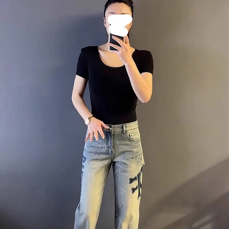 潮牌男装轻奢大码男士设计感小众牛仔裤宽松显瘦休闲长裤子新款潮