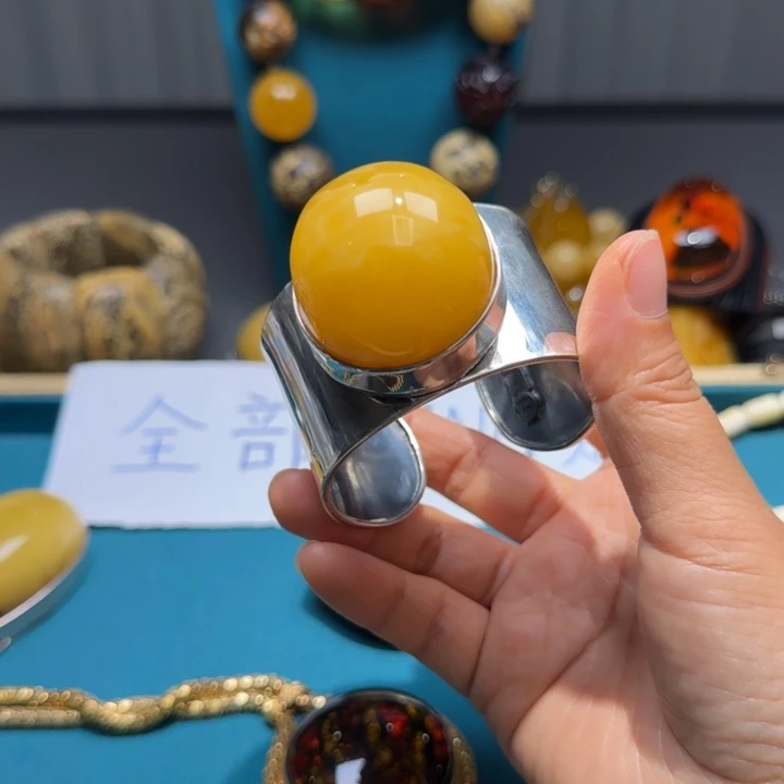 琥珀未镶嵌手链波兰设计款琥珀蜜蜡