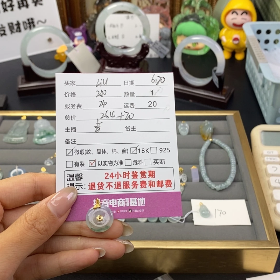 翡翠18K金镶嵌颈饰L****.