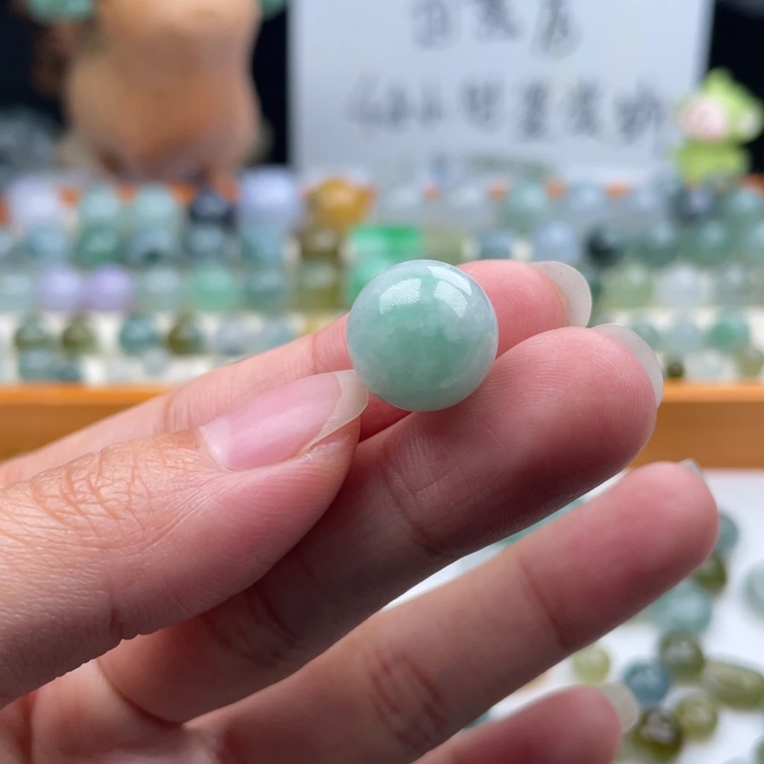 翡翠散珠天然缅甸翡翠a货飘绿13