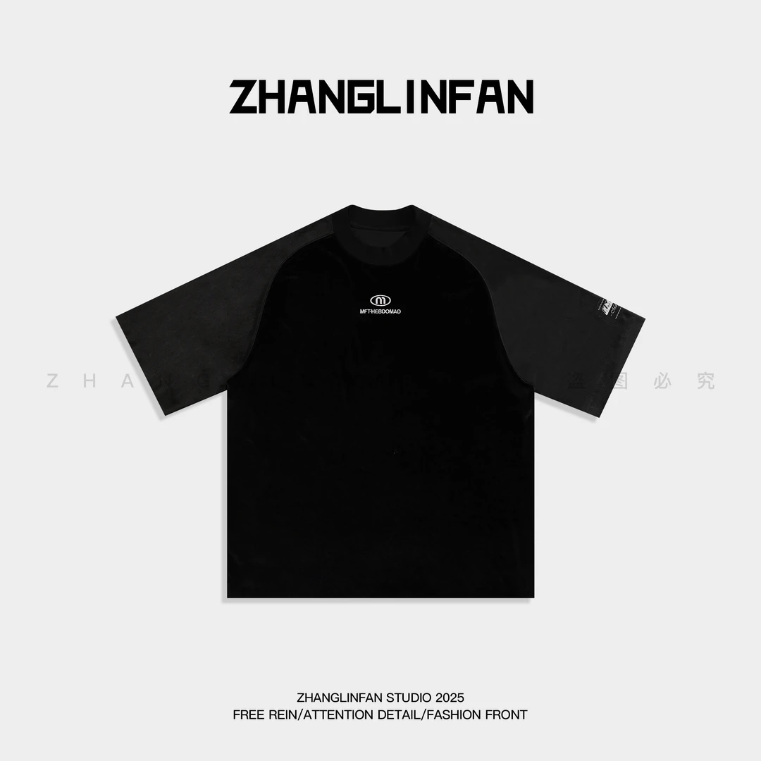 【张临帆】 25S/S 金丝绒TEE 冰感内胆yyds 财阀感缎面阔版短袖