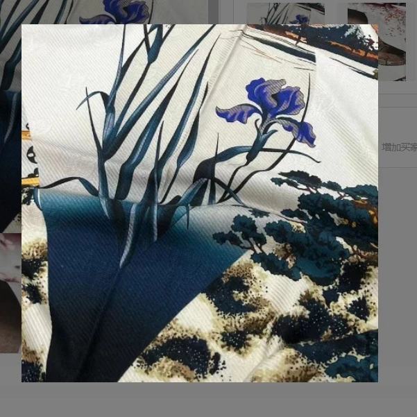 140丝绒方巾-朝霞树林 提花双面异色135cm丝巾