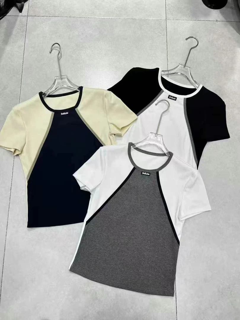 深圳南油高货迷常规少女风极简风百搭短袖T恤简约吸汗速干撞色