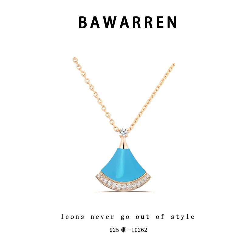 Bawarren 坠链均925银 10205-【蓝裙子】轻奢时尚百搭简约