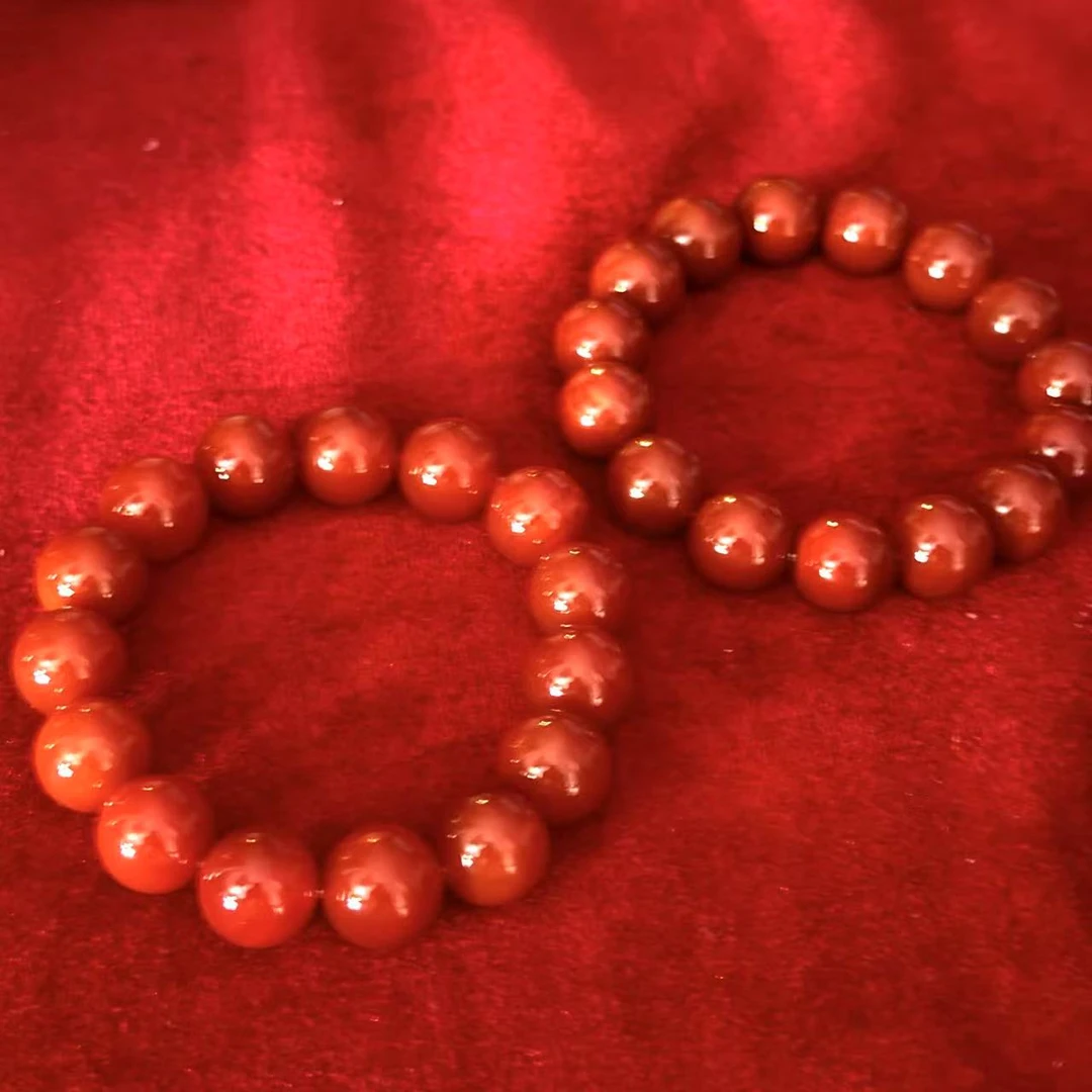 S8150【福嘟嘟】沁血牛黄宝红玛瑙手串-送礼佳品-多样性只发一件