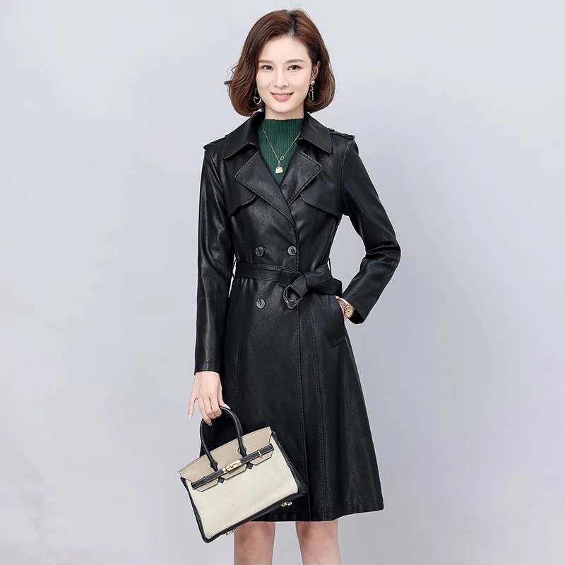 【CAREFREE轻奢】海宁皮衣女中长款女士皮风衣绵羊皮外套大码2118