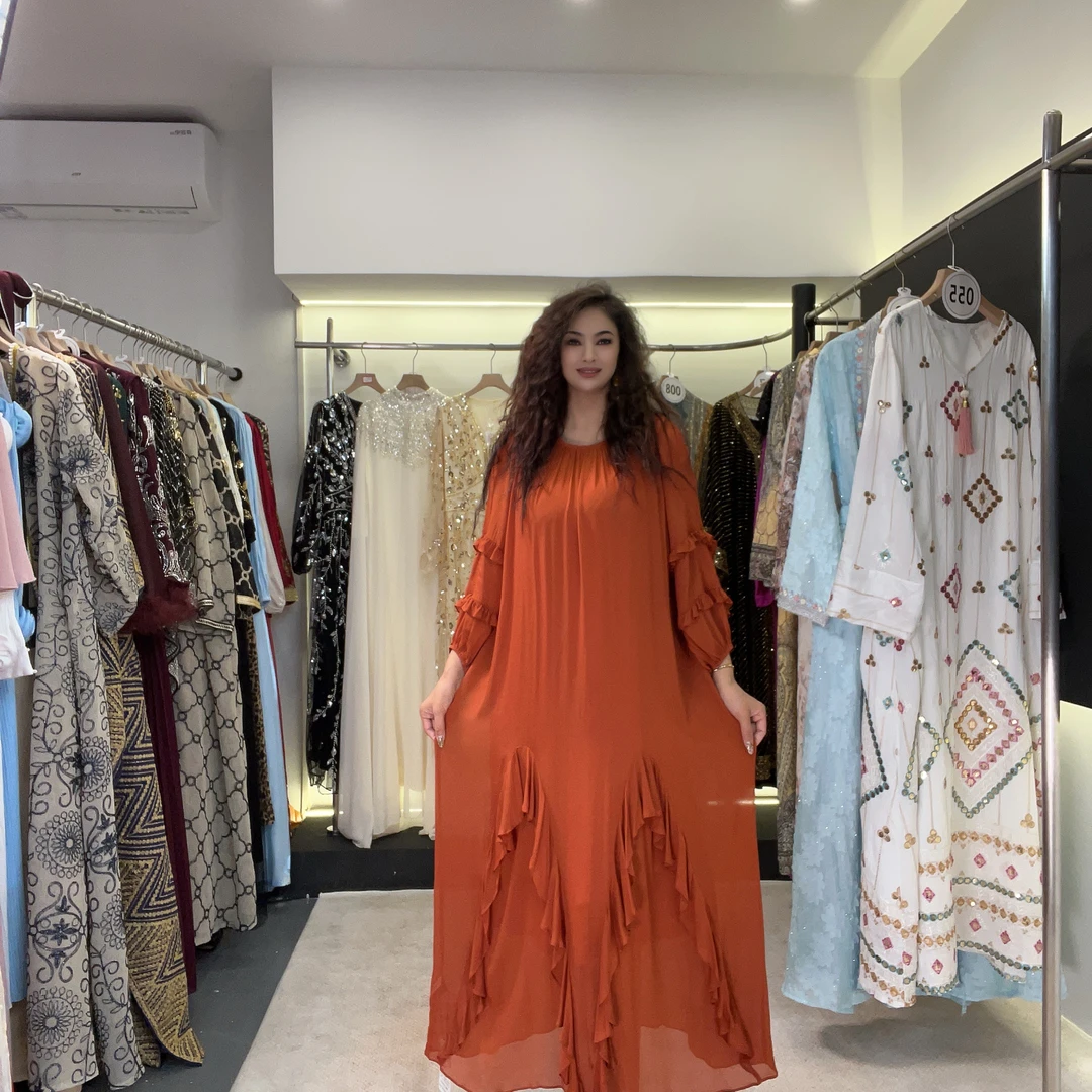 【Mrs MAIMAI】春夏新款时尚洋气优雅荷叶边长款连衣裙A061