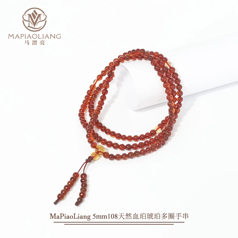 5mm辣椒红血珀108珠SDTP4862（多样性发其一）