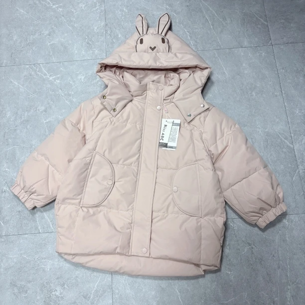 264哈哈家 女童高品质洋气百搭中长款羽绒服