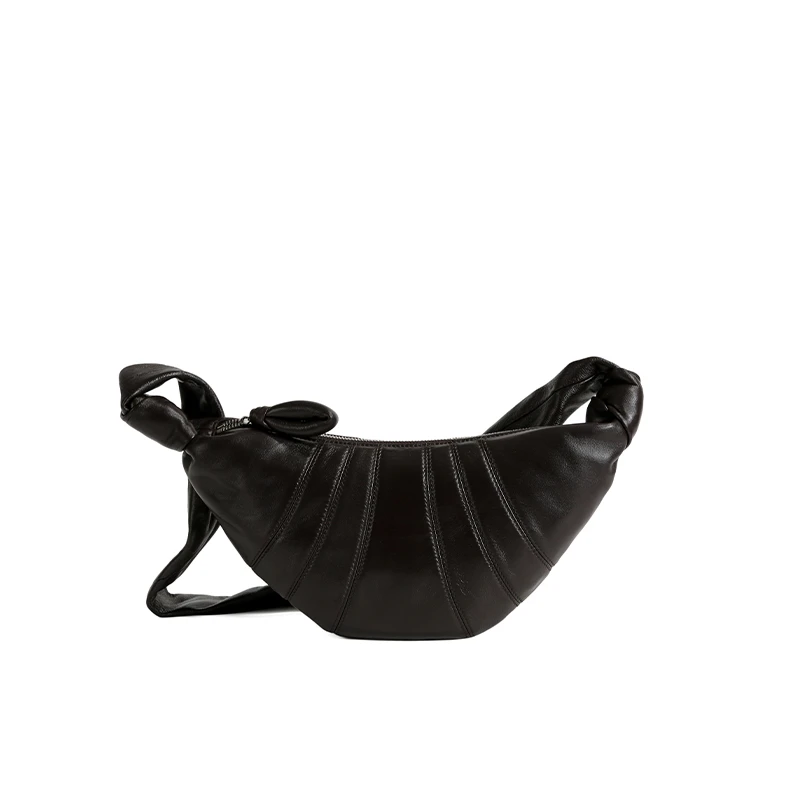 头层羊皮时尚调性牛角包小号