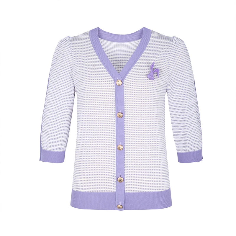 【品牌】商场同款新品简约撞色动物胸针针织衫N207A33220A