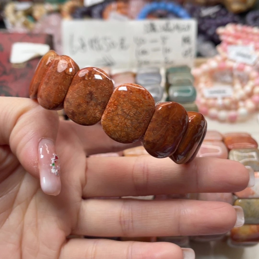 未镶嵌手链硅化玉秋*110