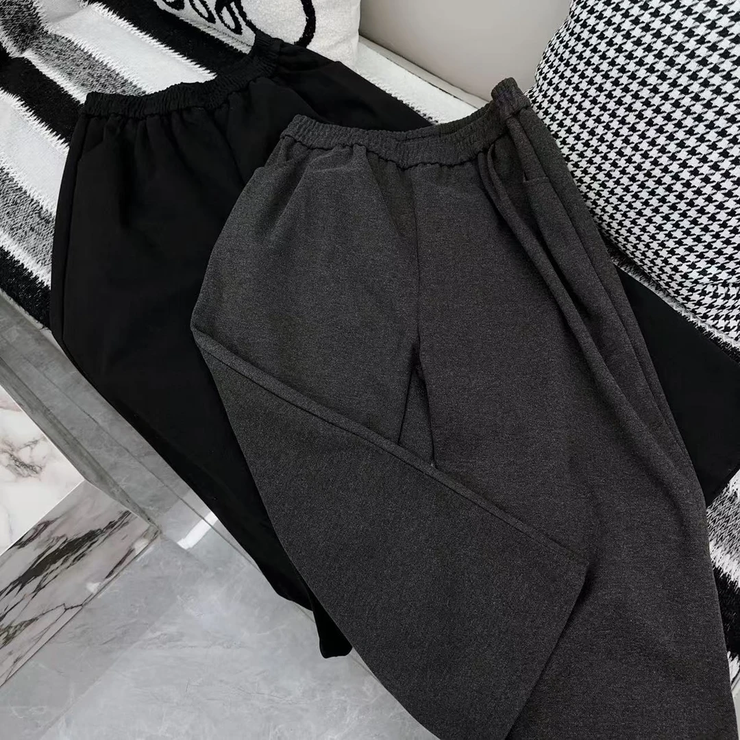 【娜娜推荐】55168潮牌设计师冬季上新纯色简约加厚休闲卫裤