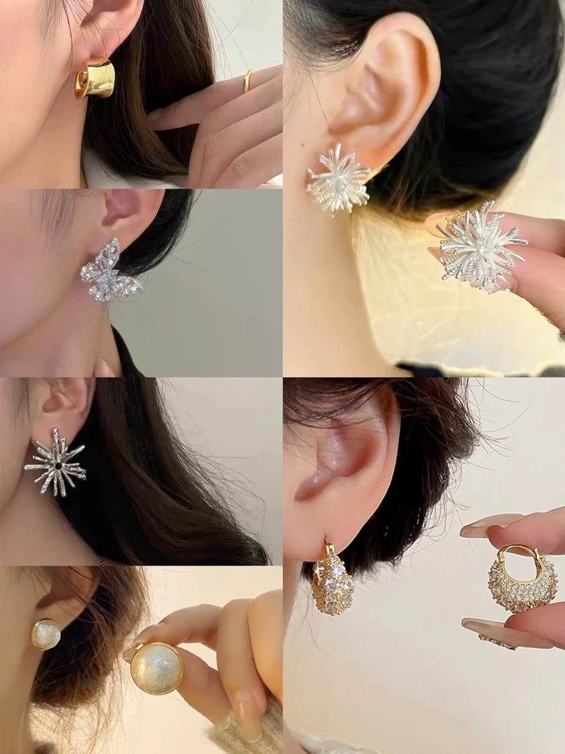 铜合金耳饰 小众耳饰301-400号