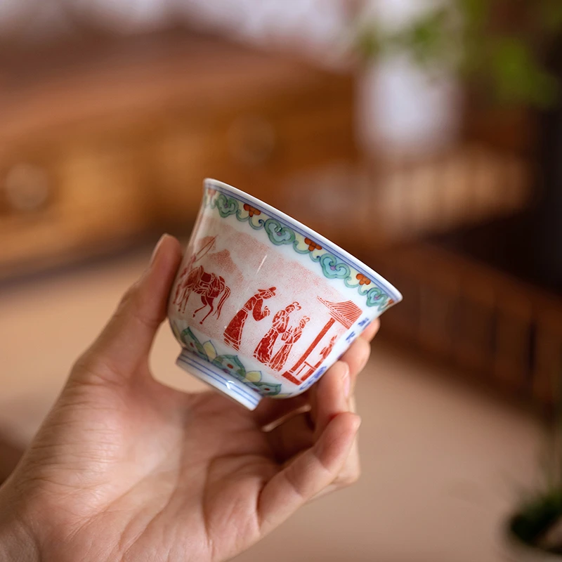 773【景德詺兮】斗彩西厢记洛神杯MX5002