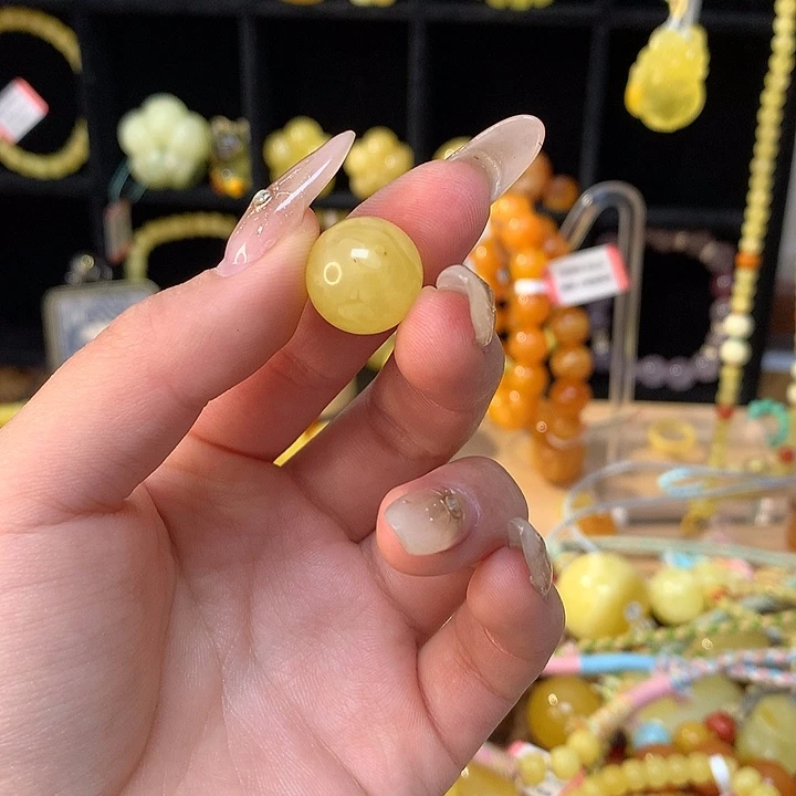 琥珀手链未镶嵌蜜蜡手串圆珠
