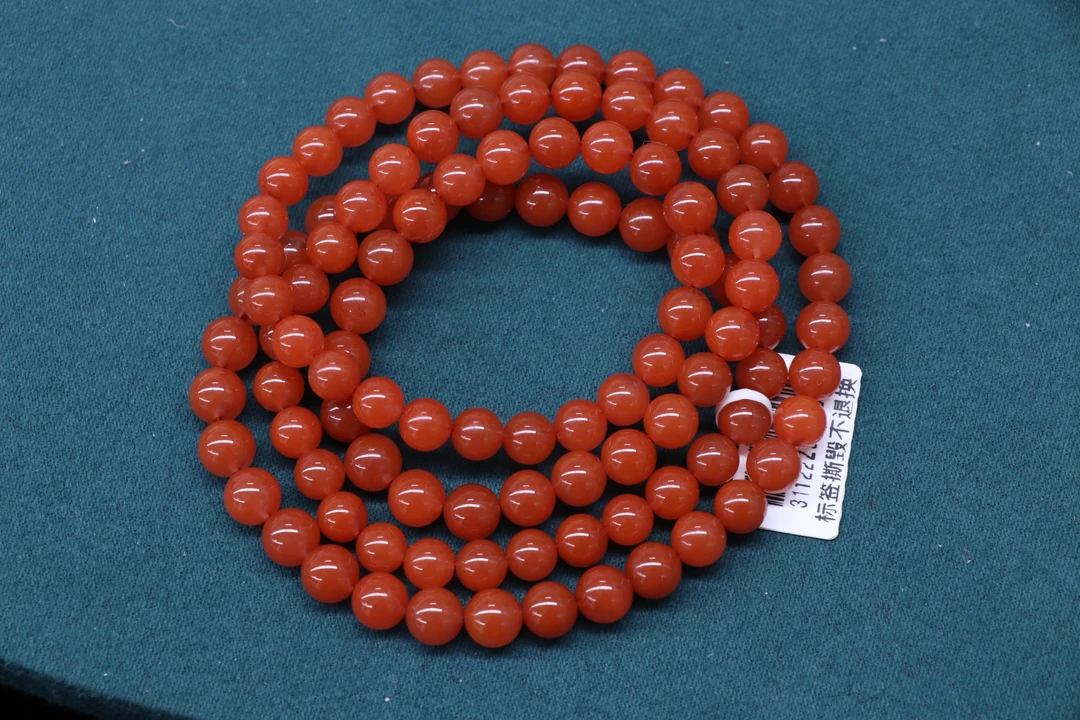 2原矿无优化天然南红保山西山杨柳多圈6mm左右轻微低色差纹裂