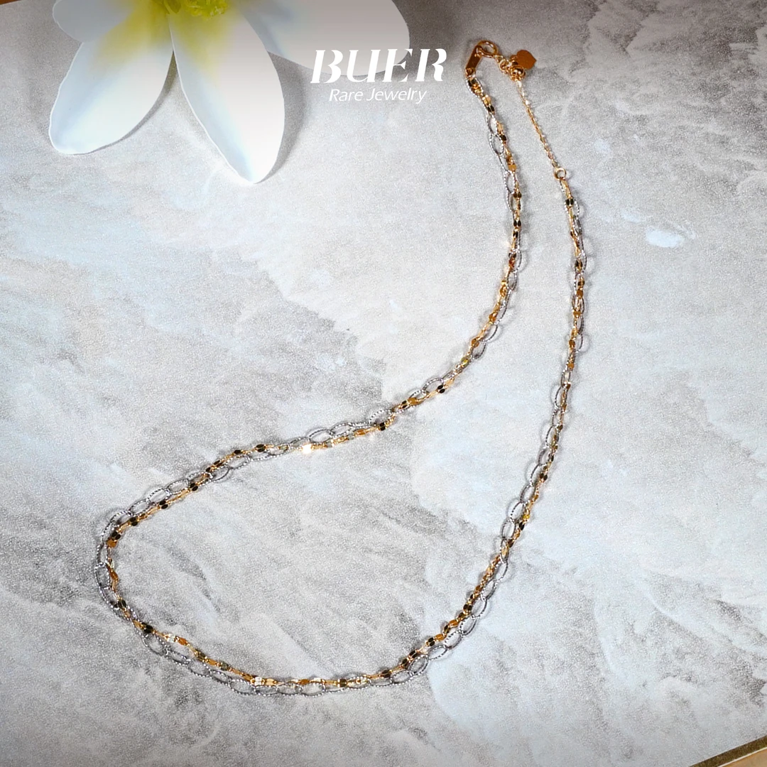 【不二】K金双拼分色项链