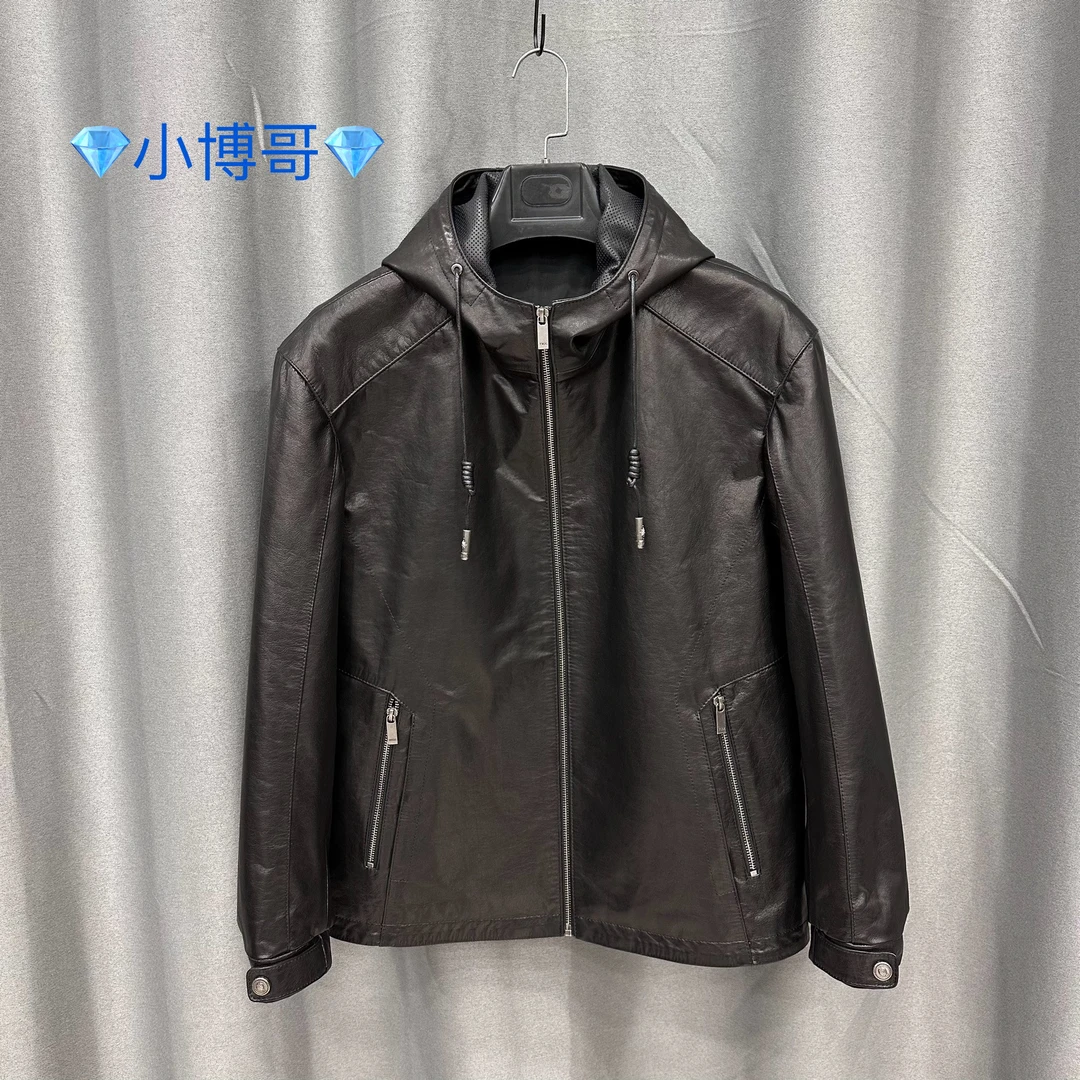 男短款秋季皮衣皮夹克带帽外套男修身男式春秋春季连帽