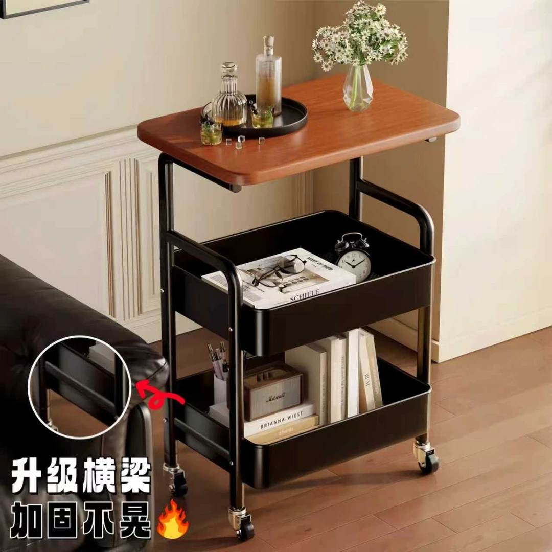 【升级横梁】碳钢置物架小推车卧室客厅浴室夹缝可移动零食储物架