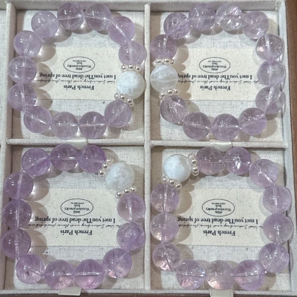 SG3145-［·雪花紫罗兰］紫水晶雪花幽灵手串均有色差瑕疵多样发