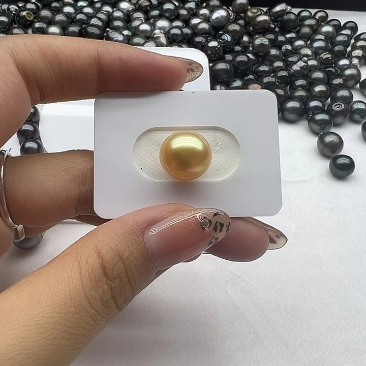 海水珍珠金珠裸珠未镶嵌无瑕