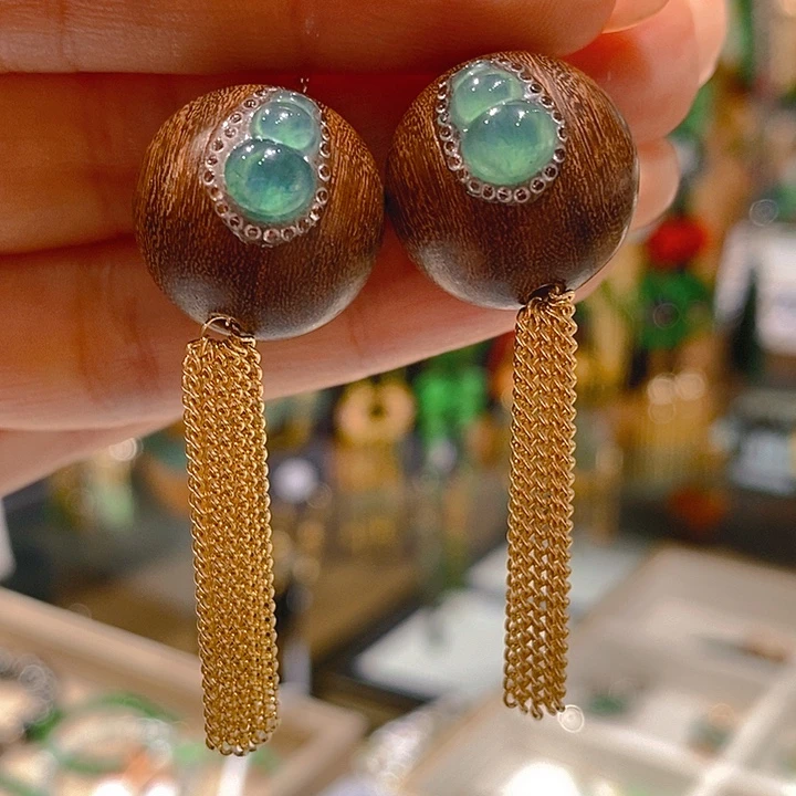 翡翠未镶嵌耳饰翡翠