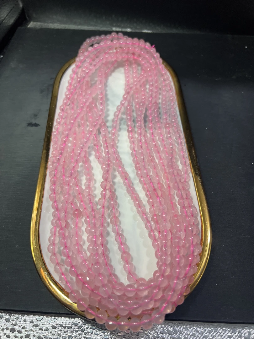 s666天然粉水3圈手串6mm+ 多样性发一件