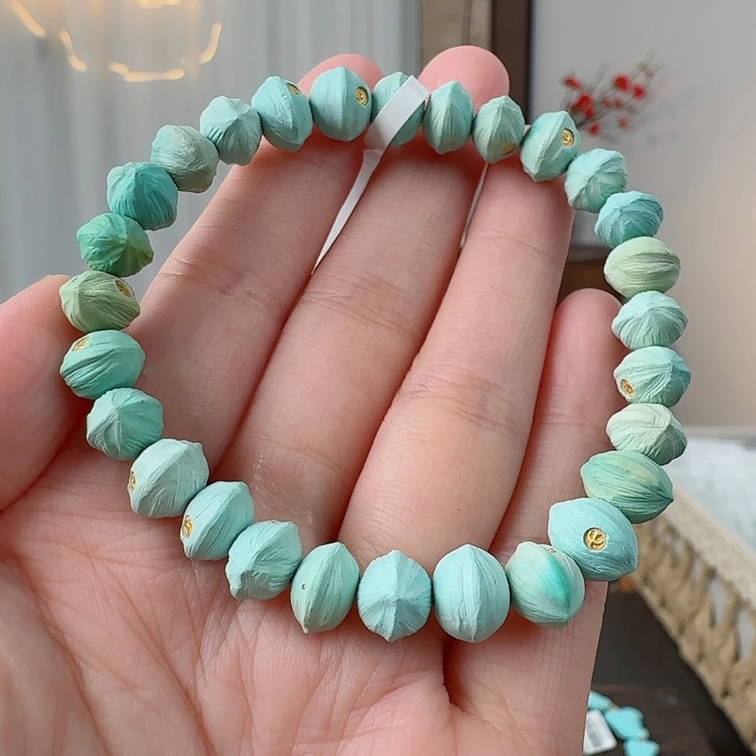 安***贝绿松石18K金镶嵌珠宝奇石