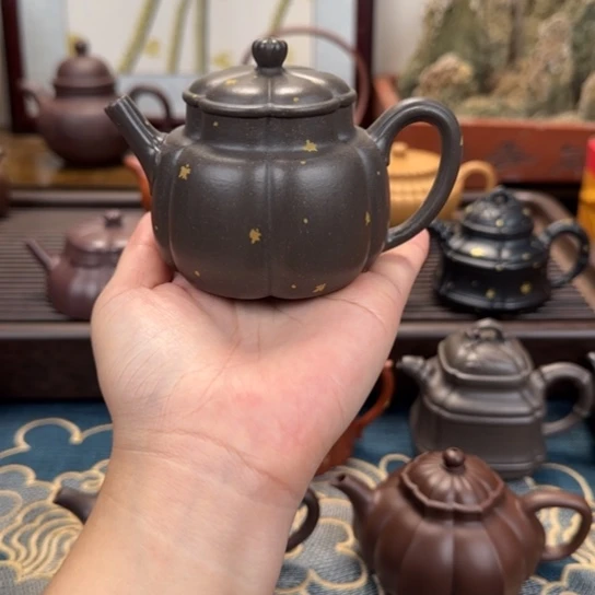 茶壶紫砂繁花洒金