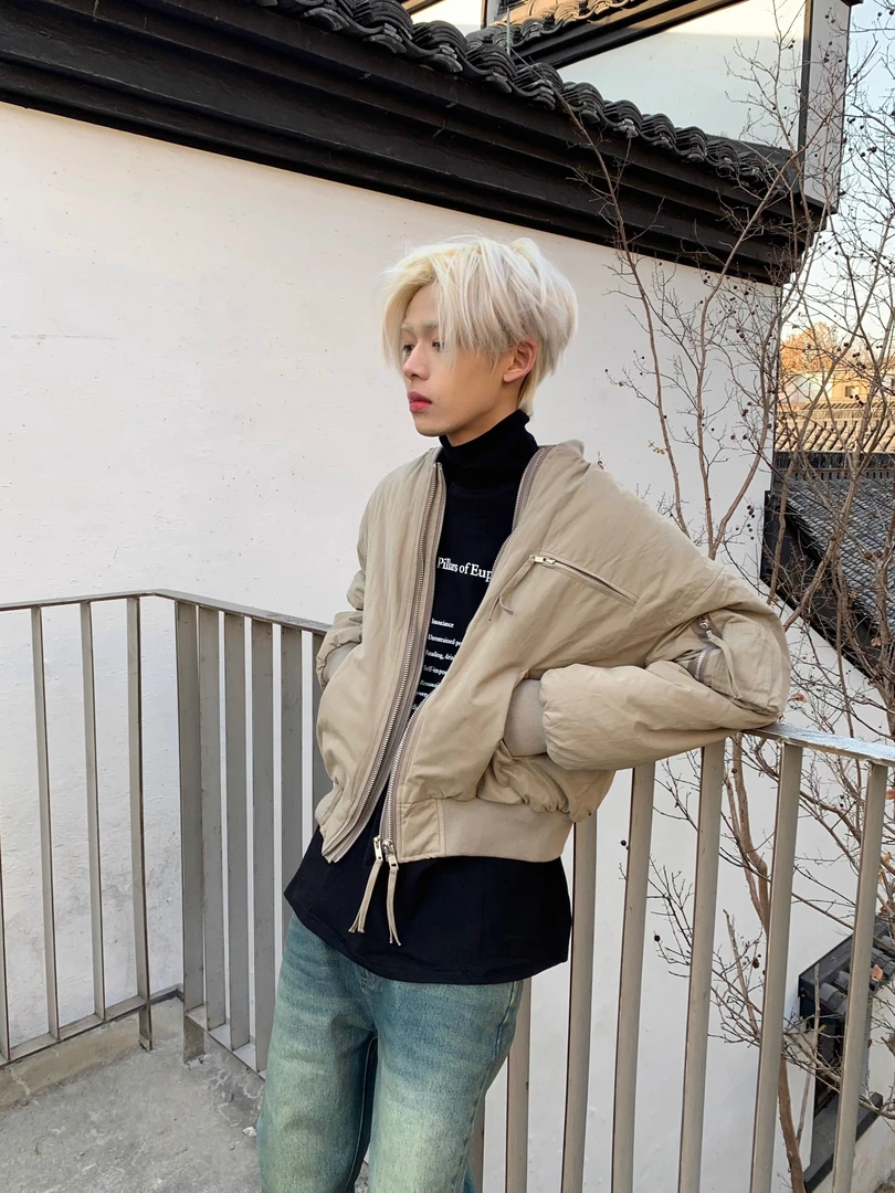 HermitCreate 春秋夹克棒球服Ma1Bomber男女高级外套Cleanfit短宽